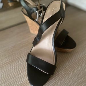 Charles David Black Wedge Shoes